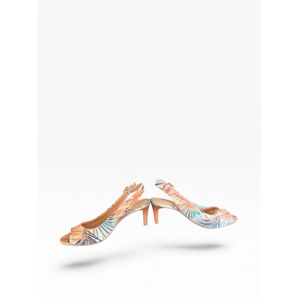 Amelia Grace Korine Palm Spring Print Slingback Pump Peep Toe Heels Size 6 NWOB